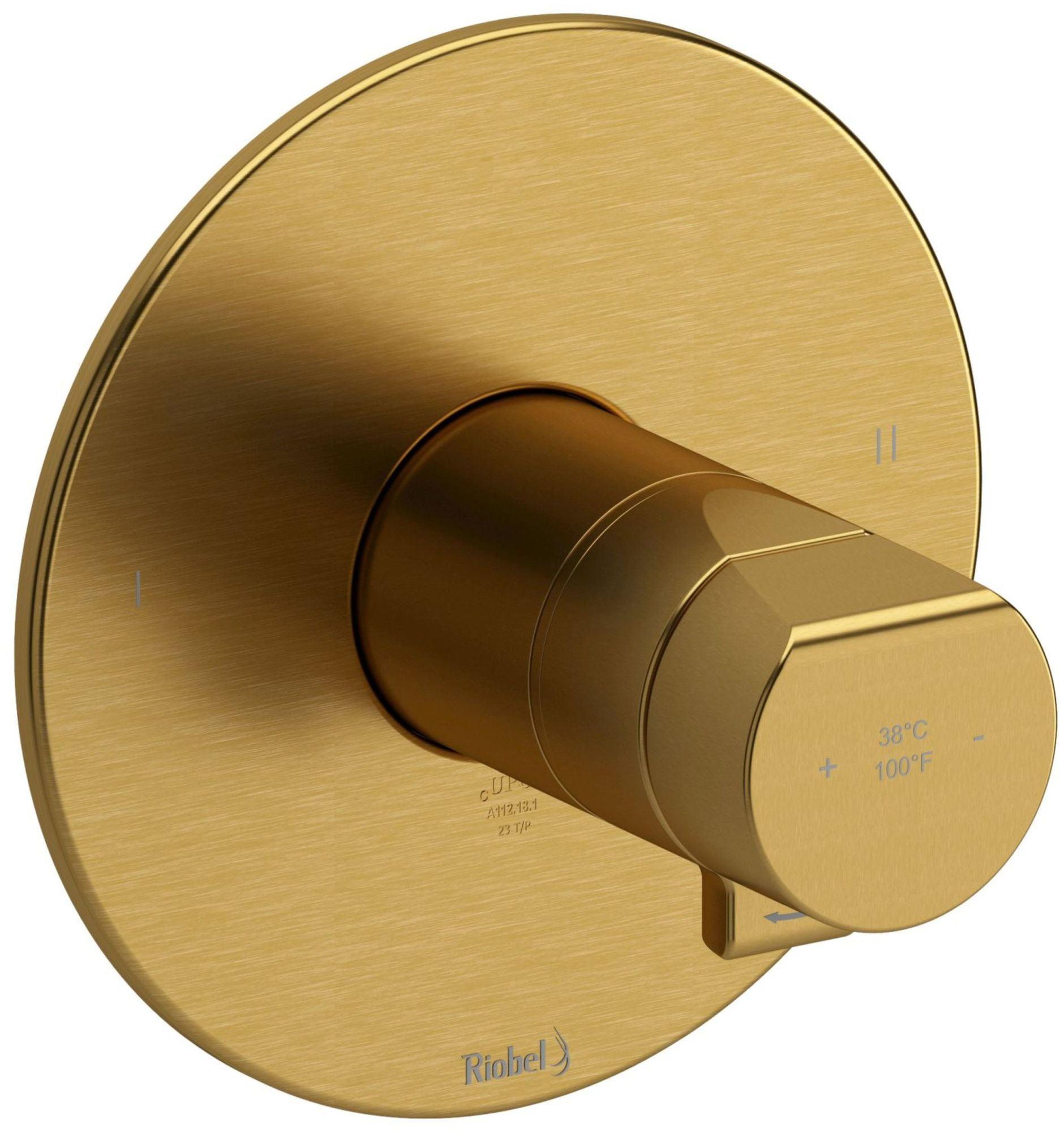 Riobel Parabola 1/2" Therm & Pressure Balance Trim With 2 Functions TPB44BG