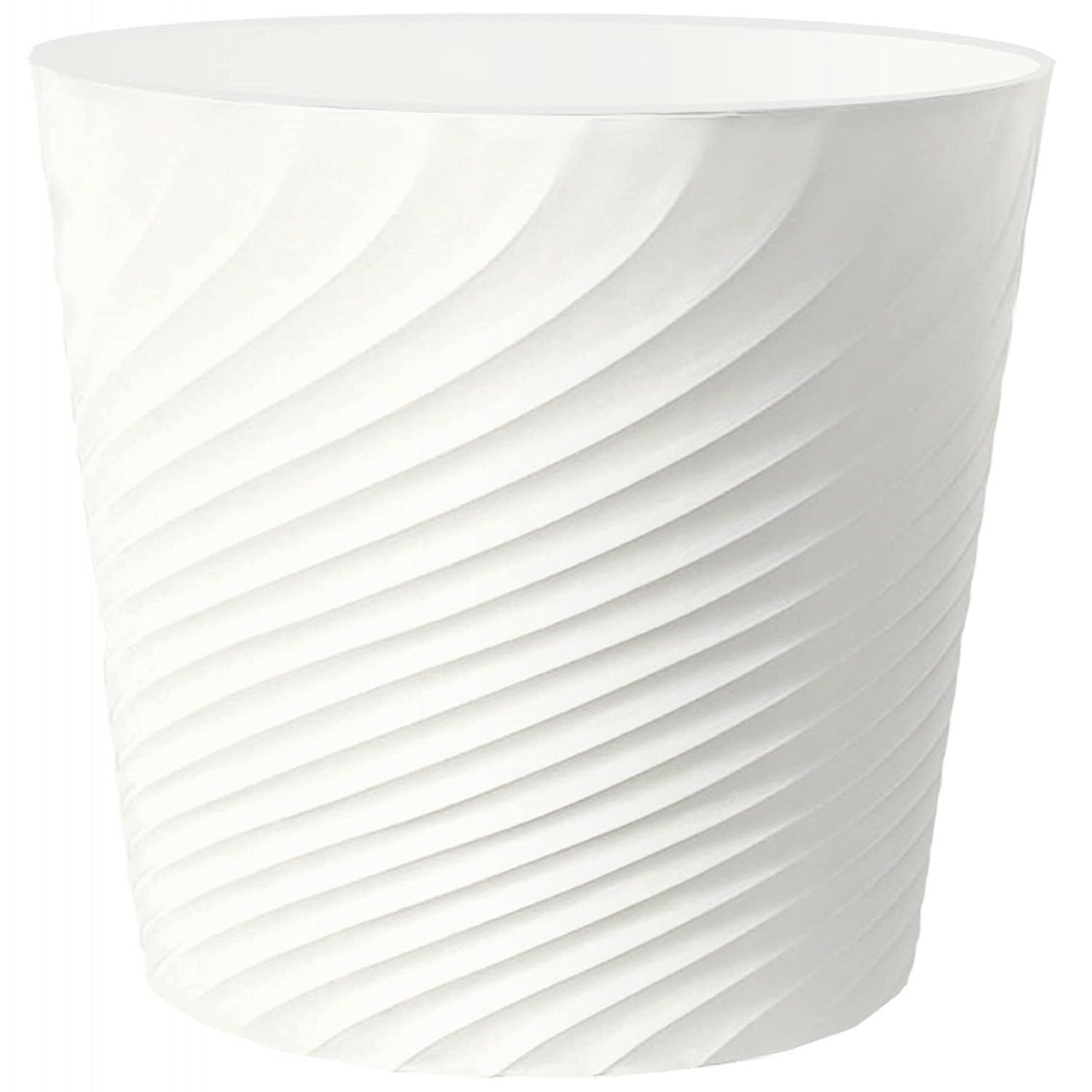 White Polypropylene Round Open Top Trash Can