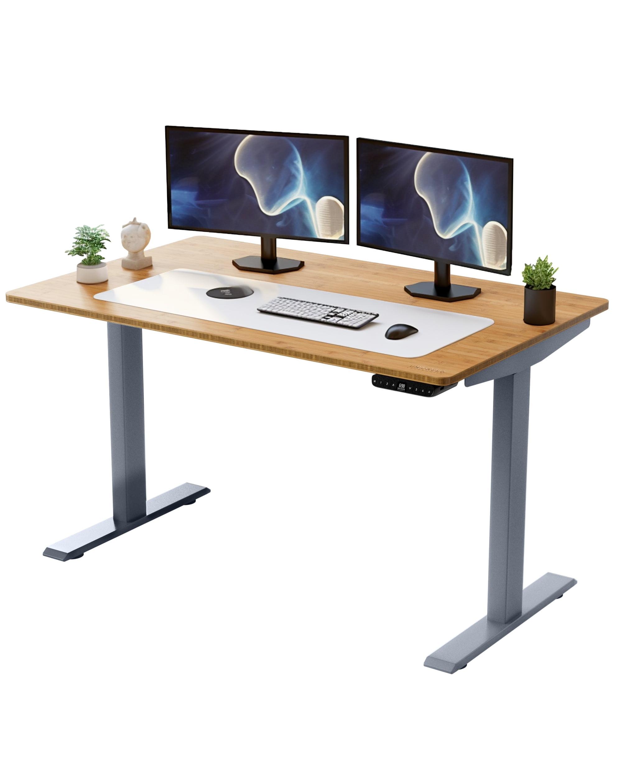 Rise UP Electric Standing Desk adjustable height desk 24-49" dual motor one piece 60x30" bamboo desktop height adjustable desk adjustable standing desk stand up desk sit to stand desk rising desk