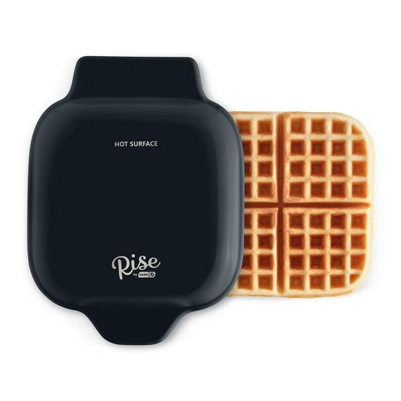Rise by Dash Black Nonstick Adjustable Temperature Waffle Maker