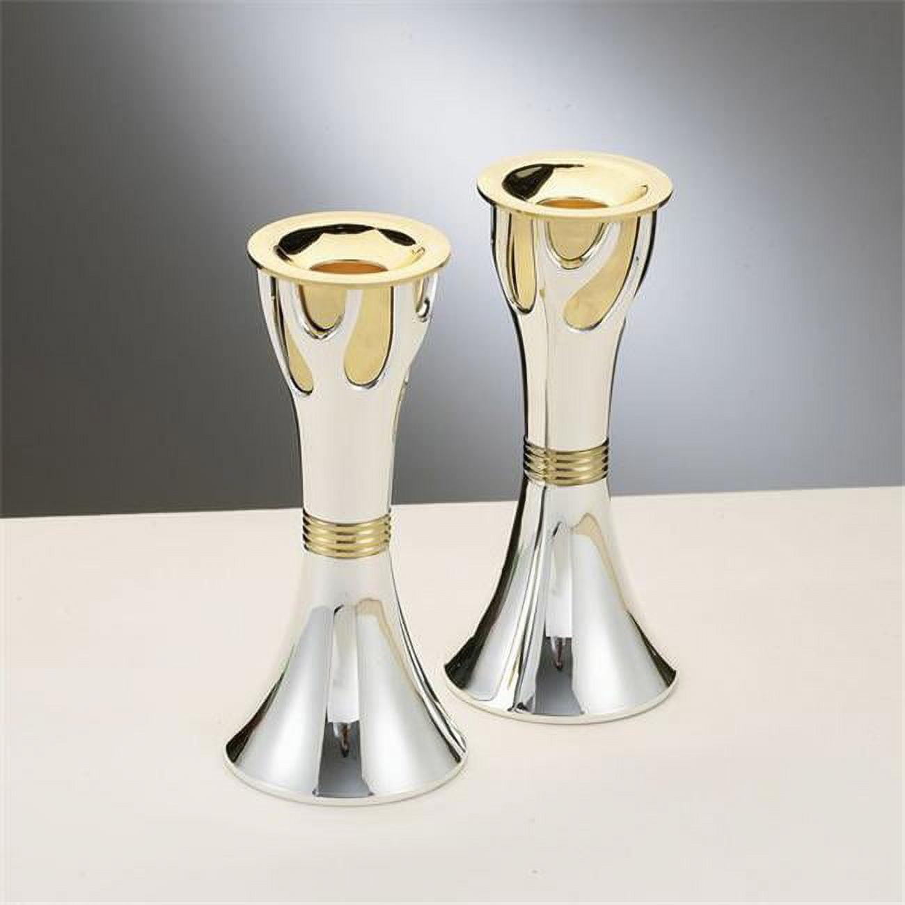 Two-Tone Silver and Gold Tree of Life Candlestick Set