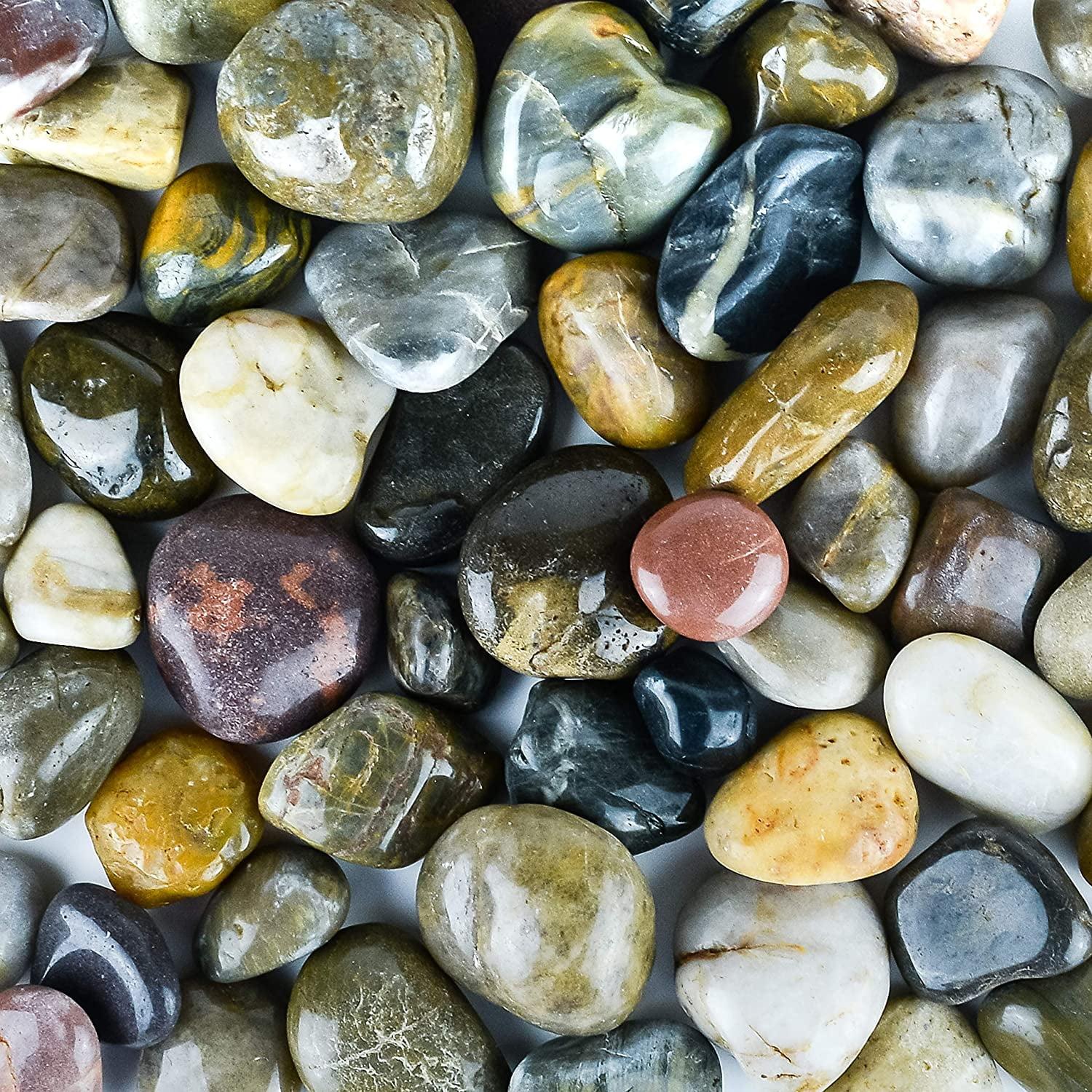 River Rocks Stones for Plants Pebbles for Indoor Plants | Aquarium Fish Tank Rocks | Polished Decorative Rocks for Vases (5 Pound Bag), 4-6 cm
