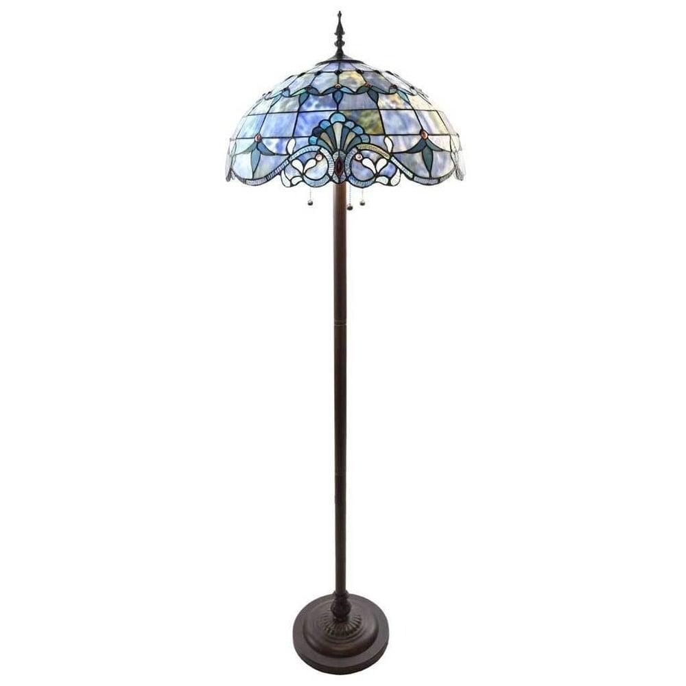 Elegant Allistar 64" Blue Stained Glass Downlight Floor Lamp