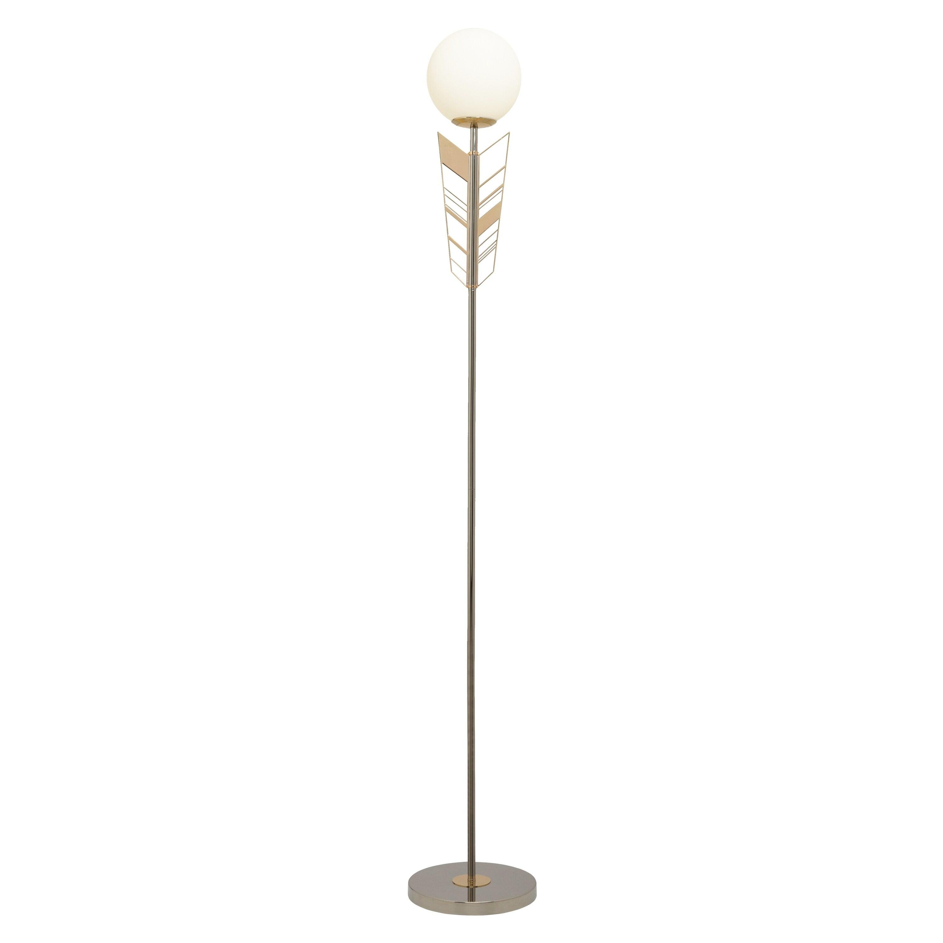 Elegance 65.5'' Gold and Silver Arrow Candlestick Floor Lamp