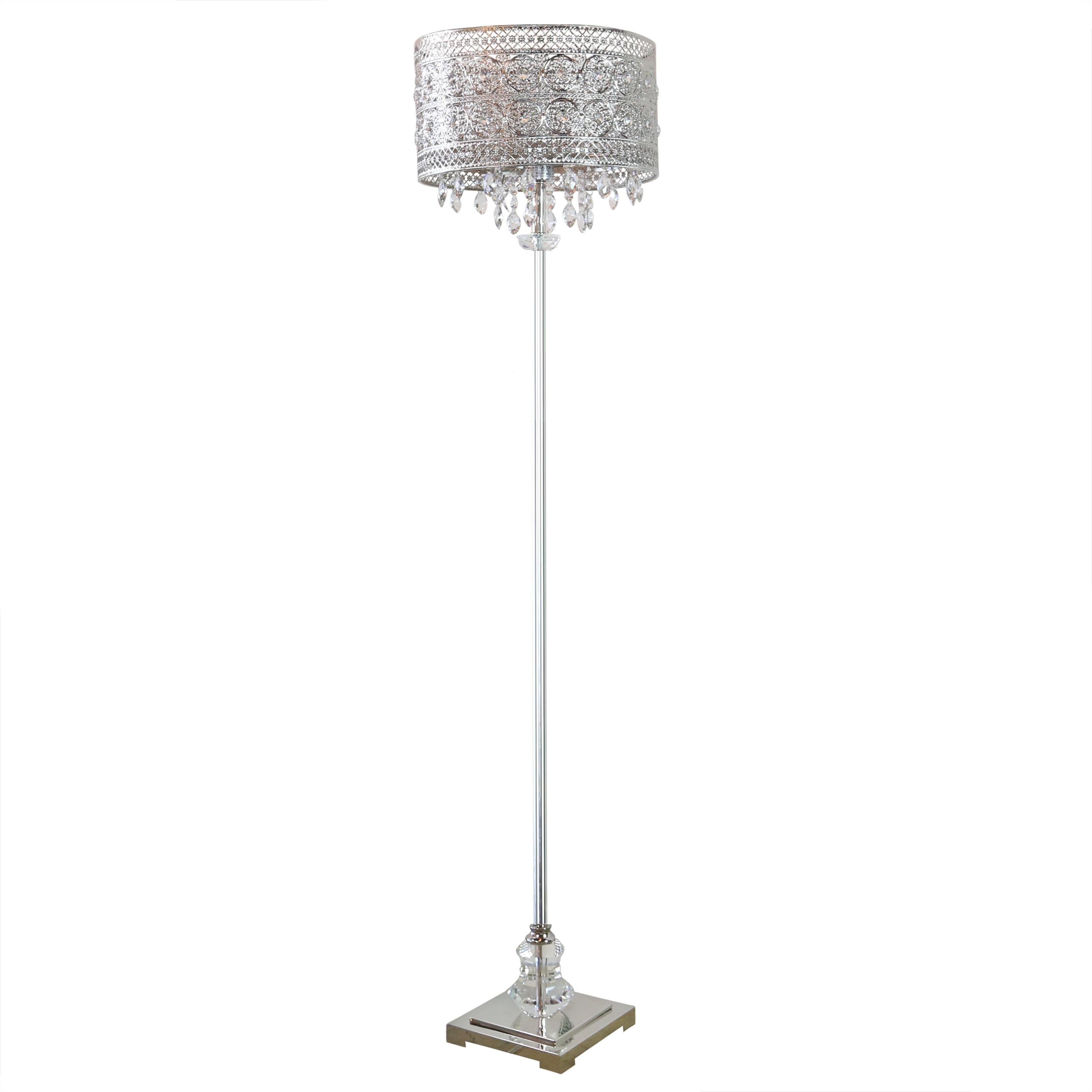 Monroe Polished Nickel 60.5" Crystal Jewel Floor Lamp