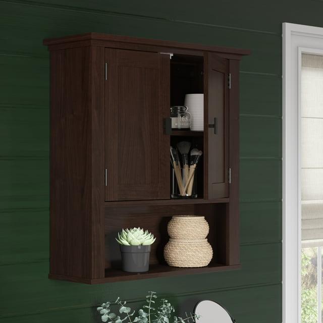 RiverRidge Home RiverRidge Hayward Two-Door Bathroom and Laundry Wall Mount Storage Medicine Cabinet with Fixed and Adjustable Shelf