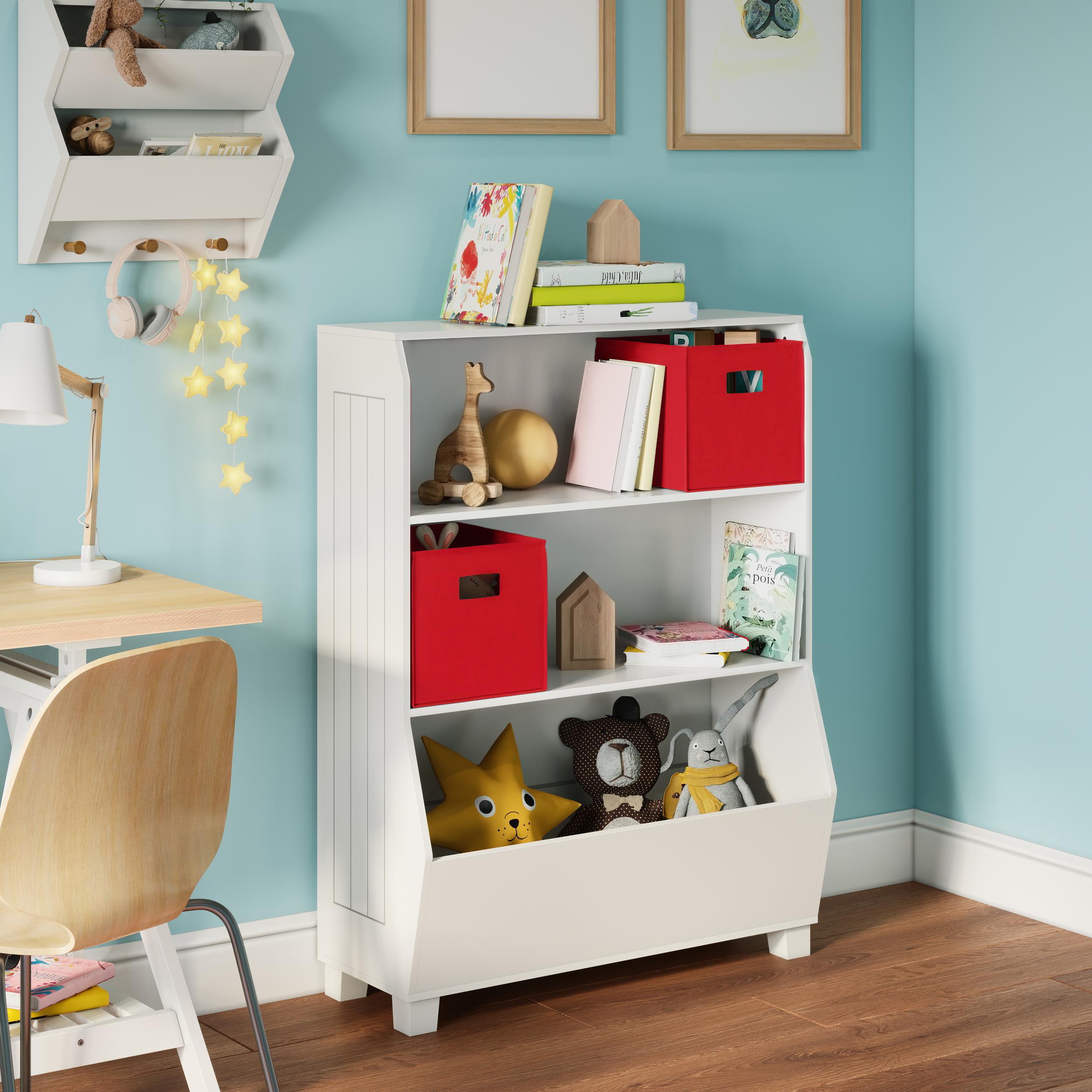 Kids 34" Bookcase with Toy Organizer and 2 Bins