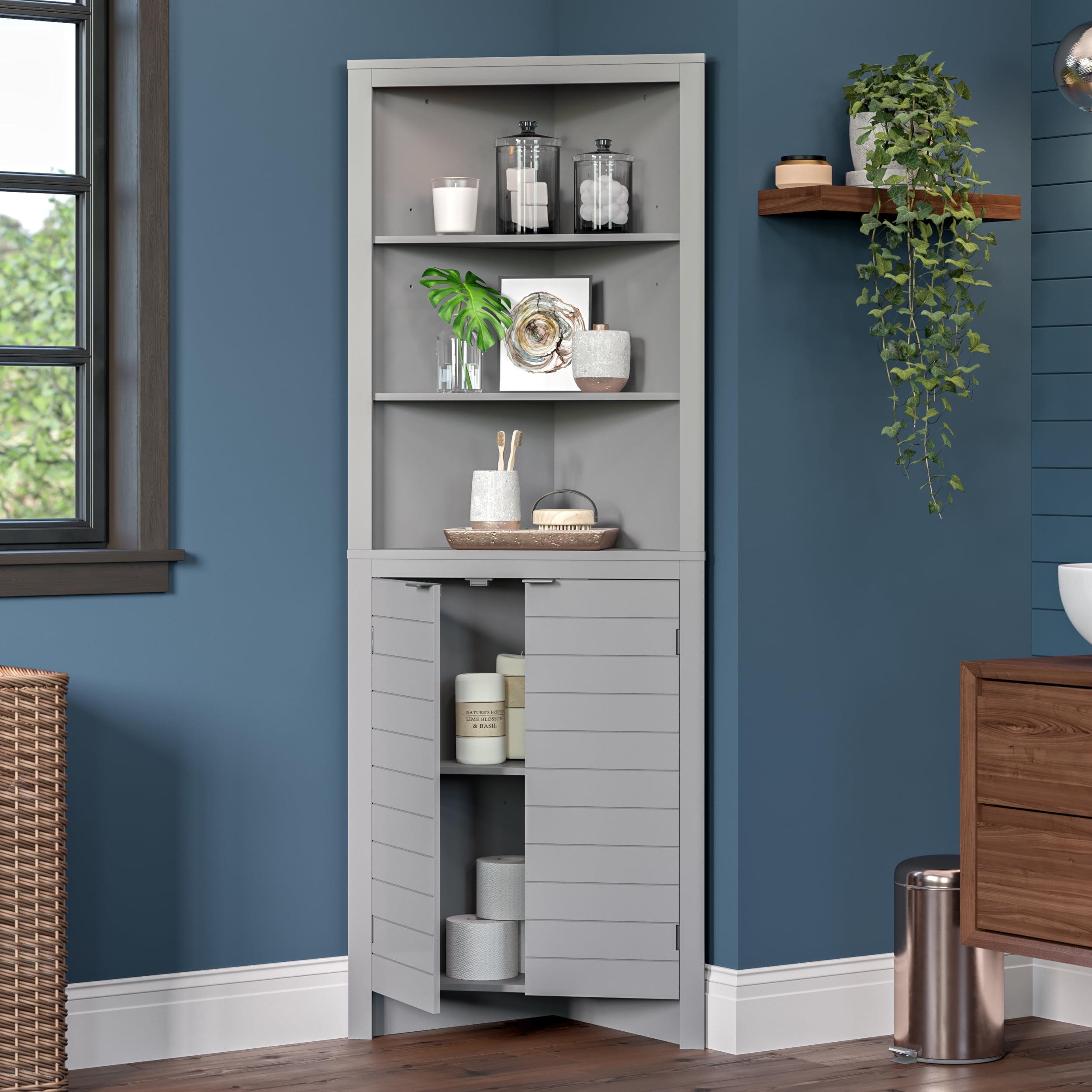 RiverRidge Home RiverRidge Madison Tall Corner Bathroom Storage Cabinet with Open Shelves