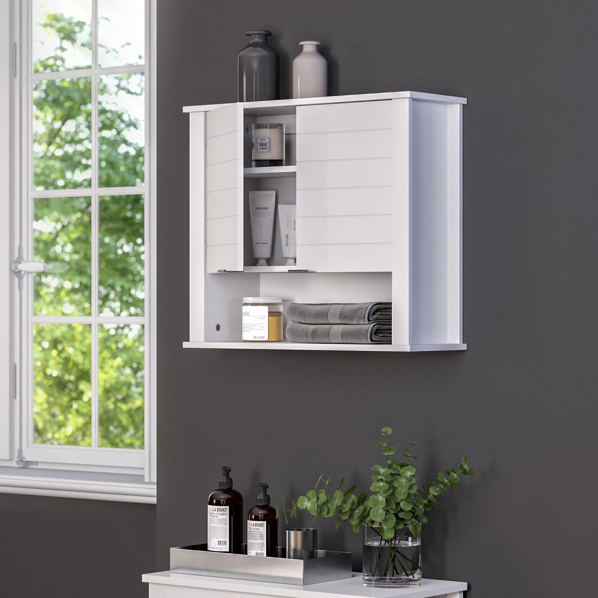 RiverRidge Home RiverRidge Madison Two-Door Bathroom and Laundry Wall Mount Storage Medicine Cabinet with Fixed and Adjustable Shelf
