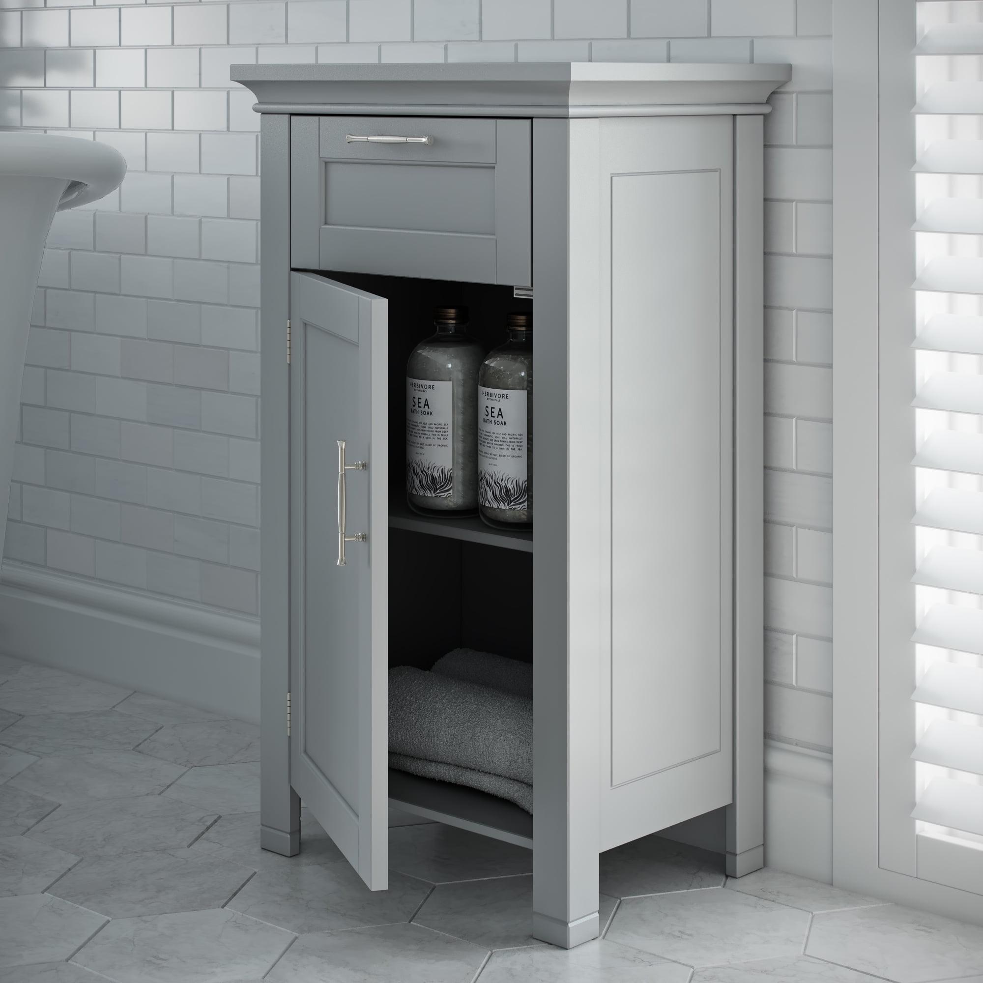 RiverRidge Somerset Single Door Bathroom and Laundry Storage Cabinet with Drawer and Adjustable Shelf - Gray