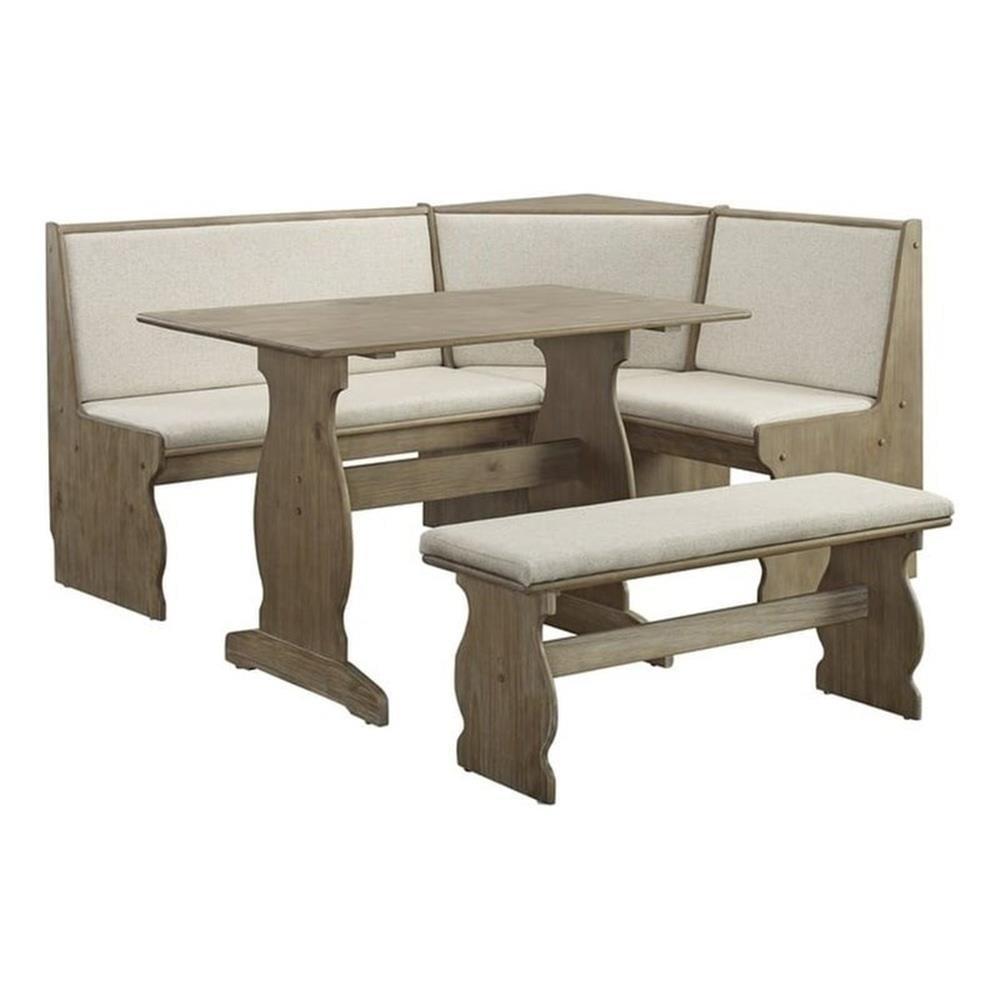 Riverbay Furniture Madison 3 Piece Adult Transitional Wood Adaptable Dining Furniture Sets Brown
