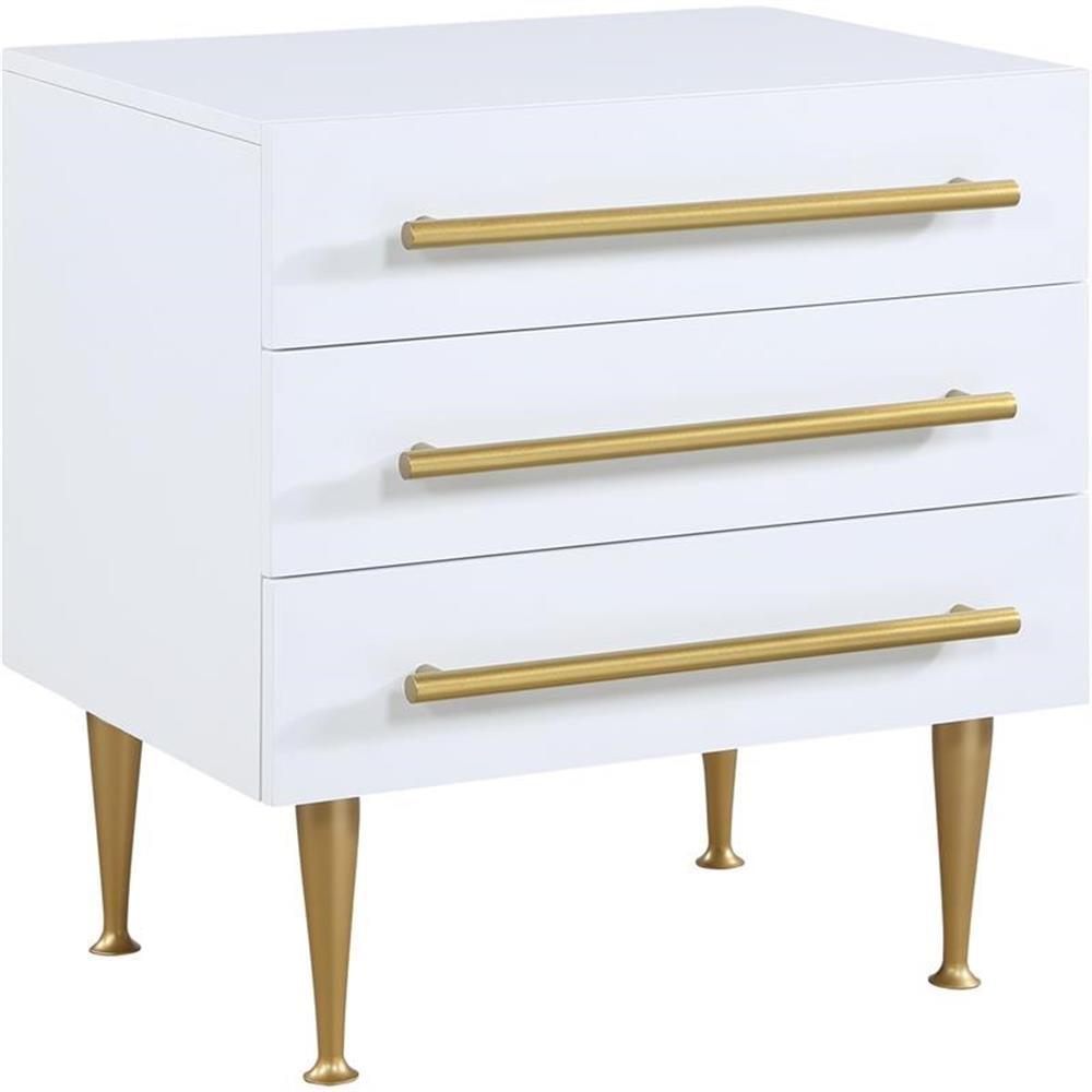 Meridian Furniture Marisol Contemporary Nightstand in Rich White Finish