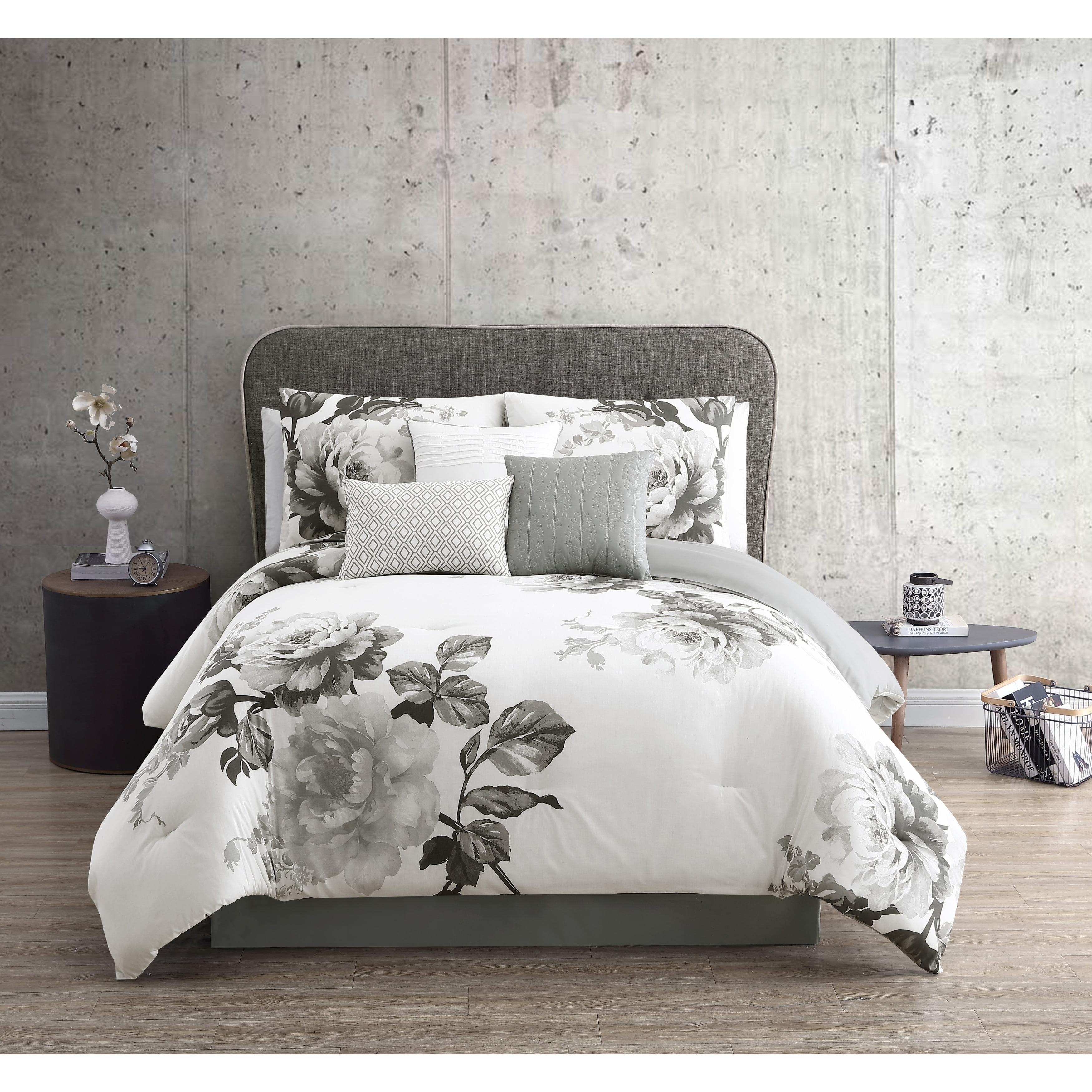 Ridgely Black and Gray Cotton Queen Comforter Set