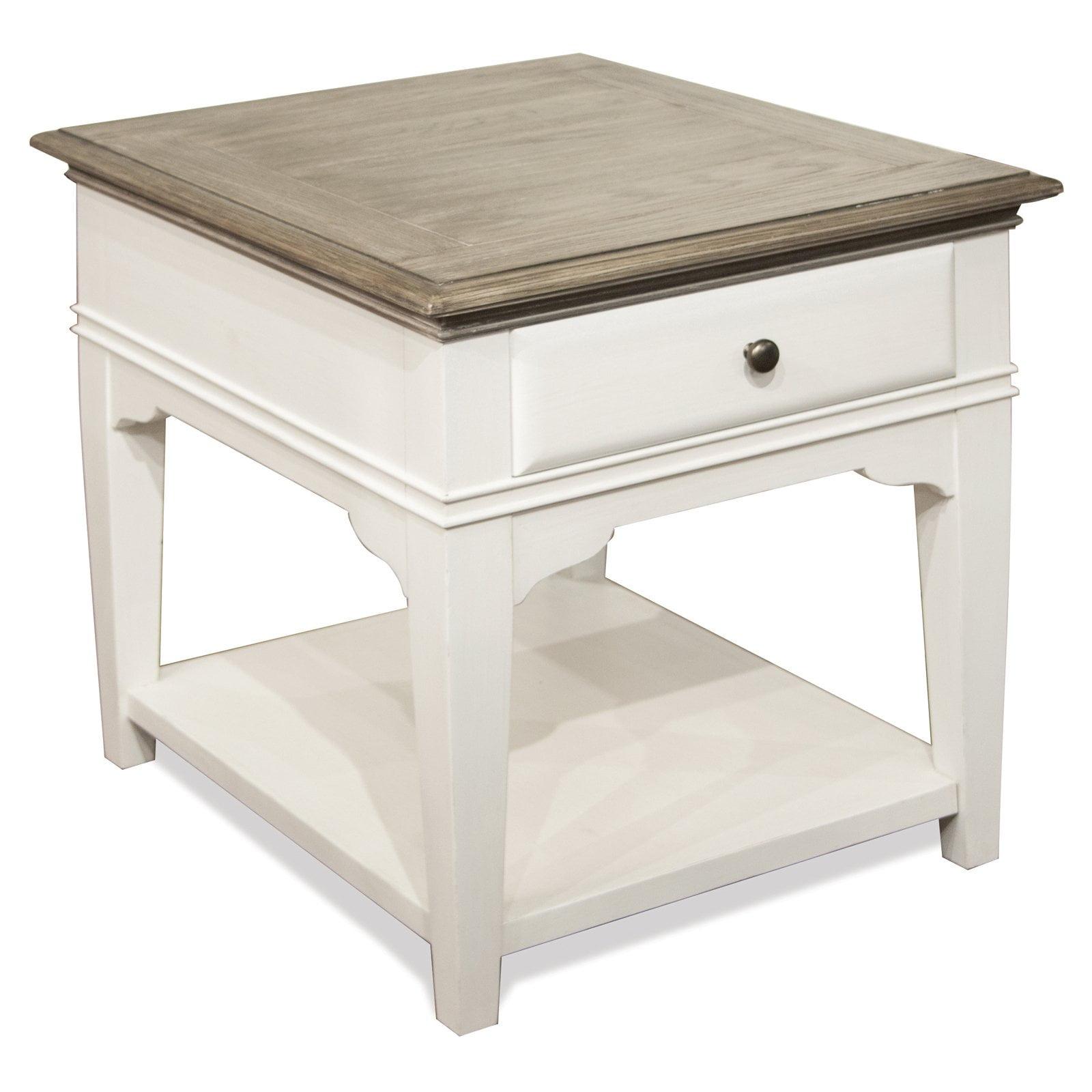 Coastal Cottage Myra Two-Tone Wood End Table with Storage