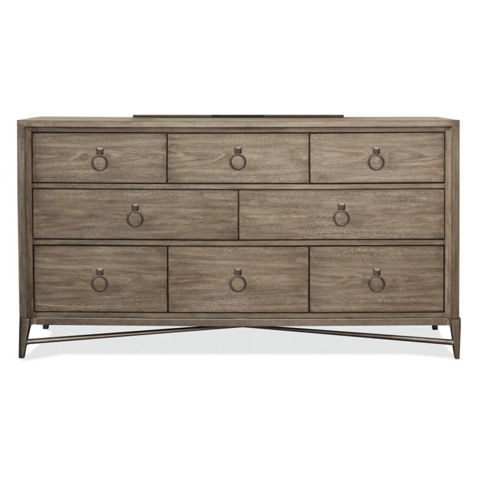 Sophie Transitional Brown Oak 8-Drawer Horizontal Dresser