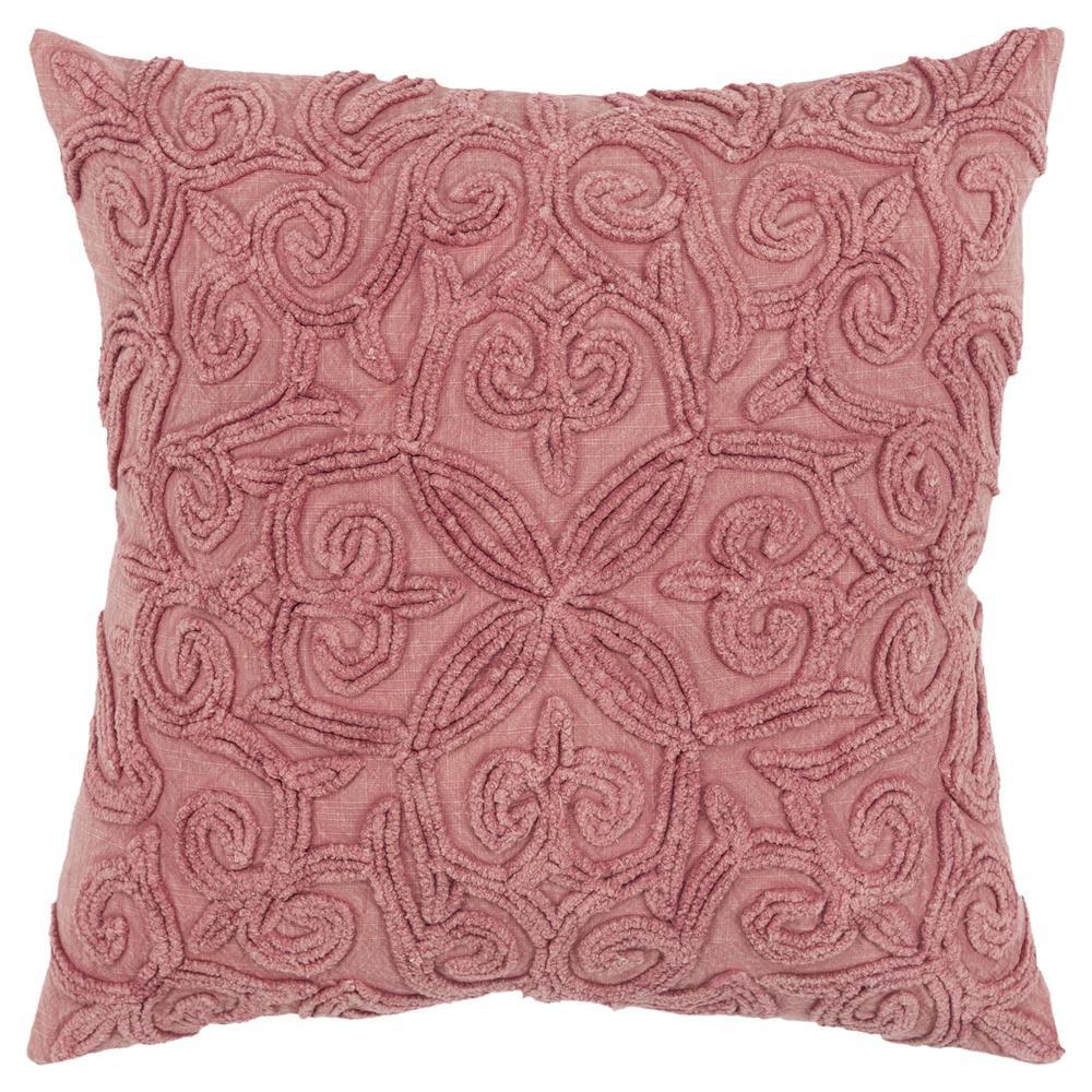 Terra Cotta Embroidered Cotton Decorative Pillow Cover 20" x 20"