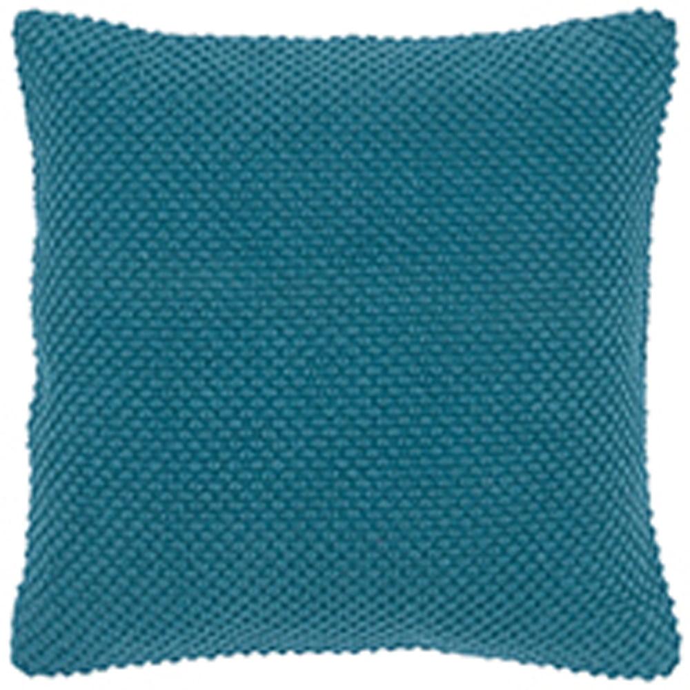 20"x20" Oversize Poly Filled Solid Square Throw Pillow Dark Teal - Rizzy Home: Cotton Canvas, Zippered, Indoor Use