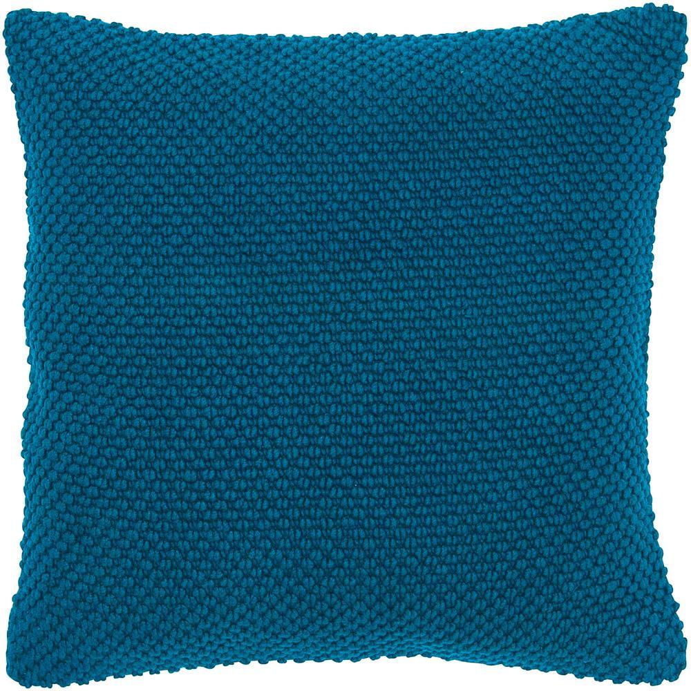 20"x20" Oversize Poly Filled Solid Square Throw Pillow Dark Teal - Rizzy Home: Cotton Canvas, Zippered, Indoor Use