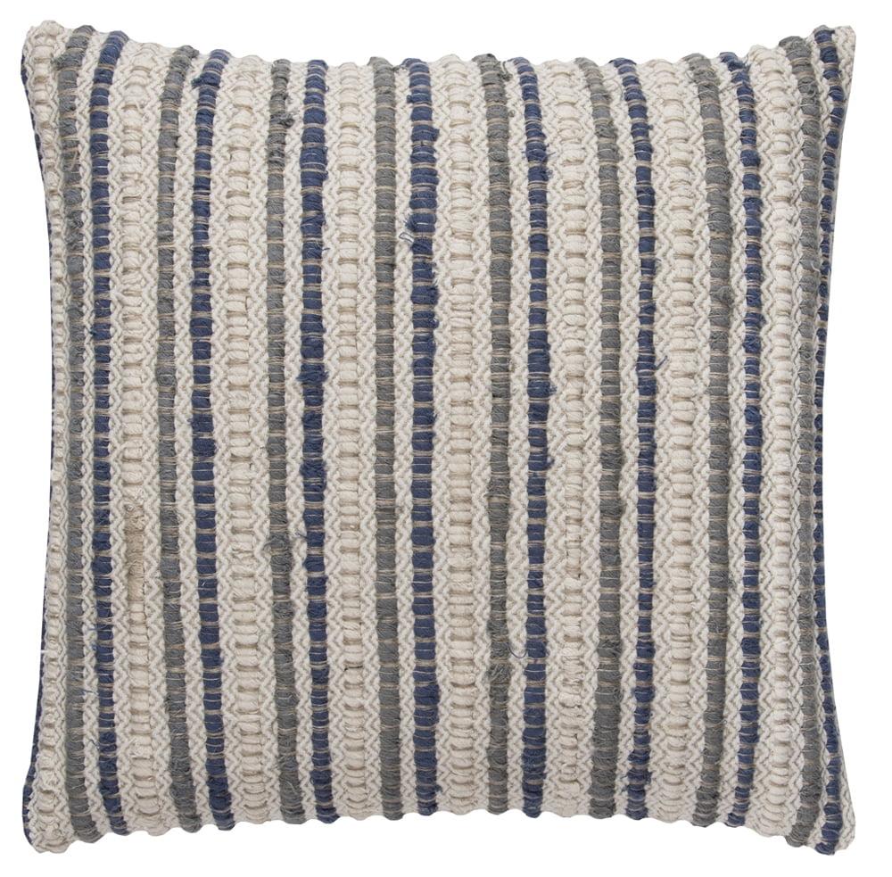 Rizzy Home Throw Pillow T11561 Traditional Natural Channel Woven 20" x 20" Square, Poly Filled