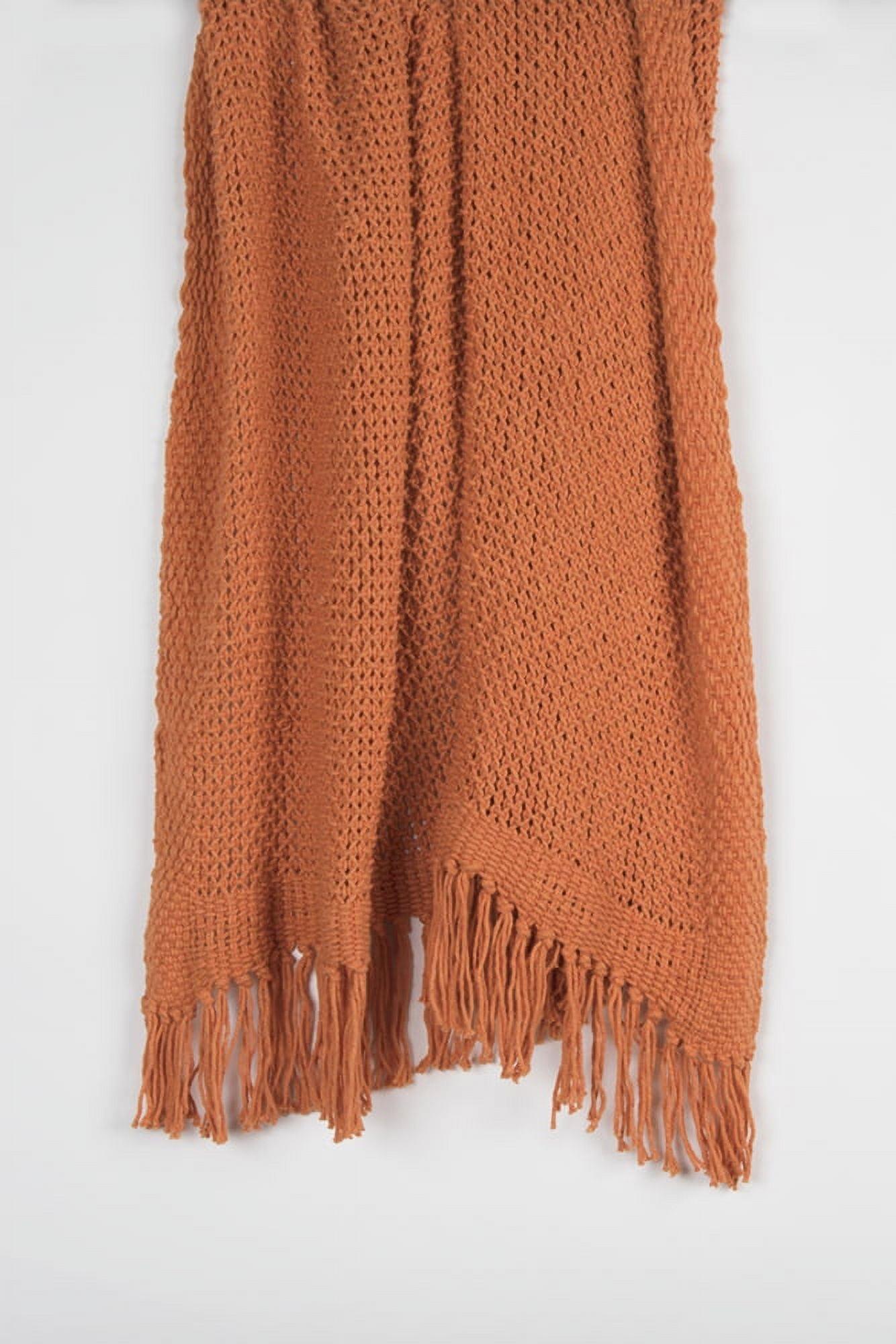 Rizzy Home 50" x 60" Woven Cotton Throw in Orange