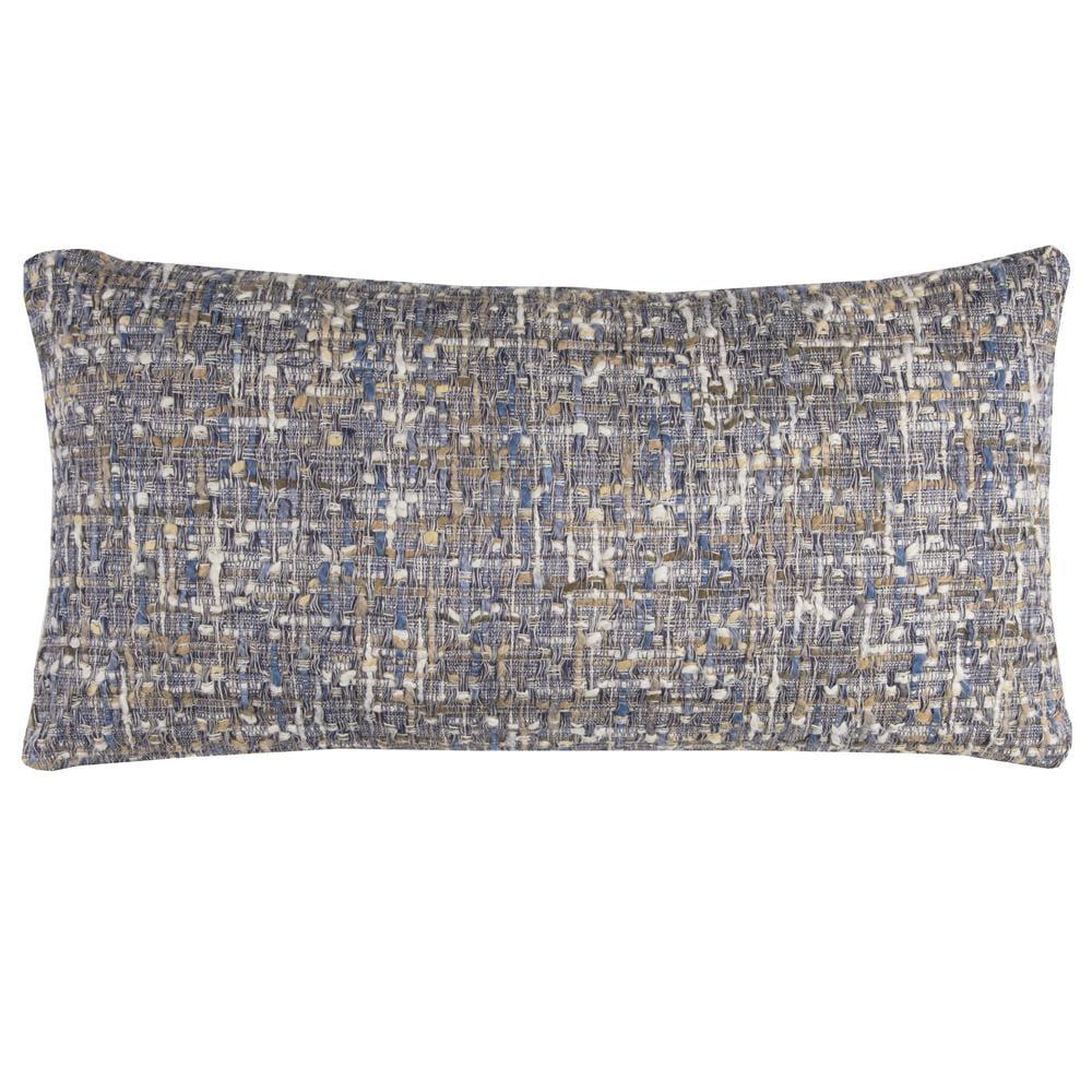 Blue Multi-Color 14" x 26" Cotton Polyester Pillow