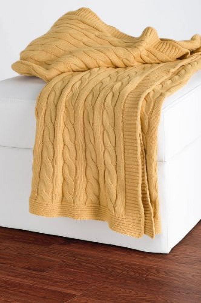 50"x60" Cable Knit Throw Blanket Yellow - Rizzy Home
