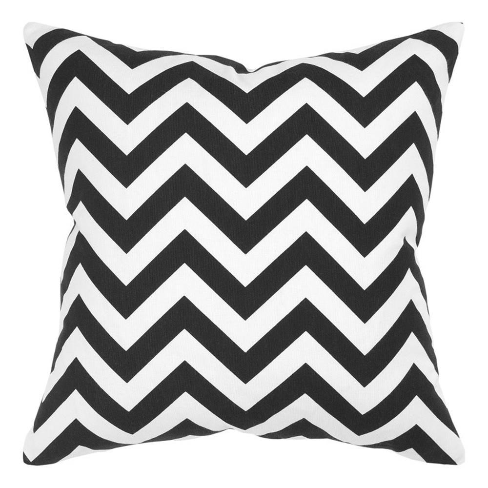 18"x18" Chevron Poly Filled Square Throw Pillow - Rizzy Home: Contemporary Indoor Decorative Cushion, Canvas Texture, Machine Washable
