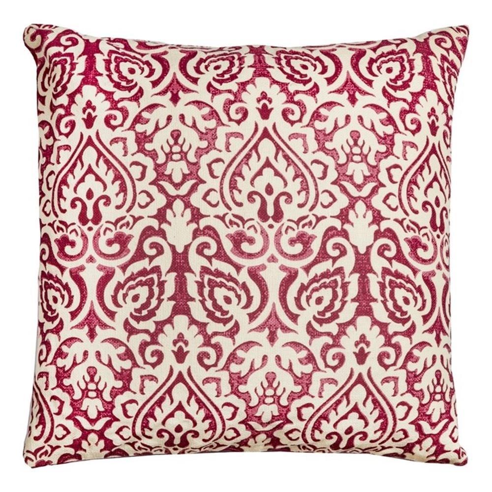 22"x22" Dulane Damask Square Throw Pillow Orange - Rizzy Home: Cotton Cover, Indoor Decorative Cushion, Zippered