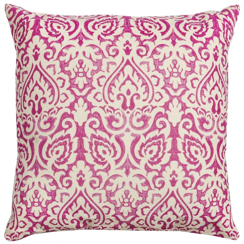 Rizzy Home  Distressed Damask Print Throw Pillow Cover Pink/Natural