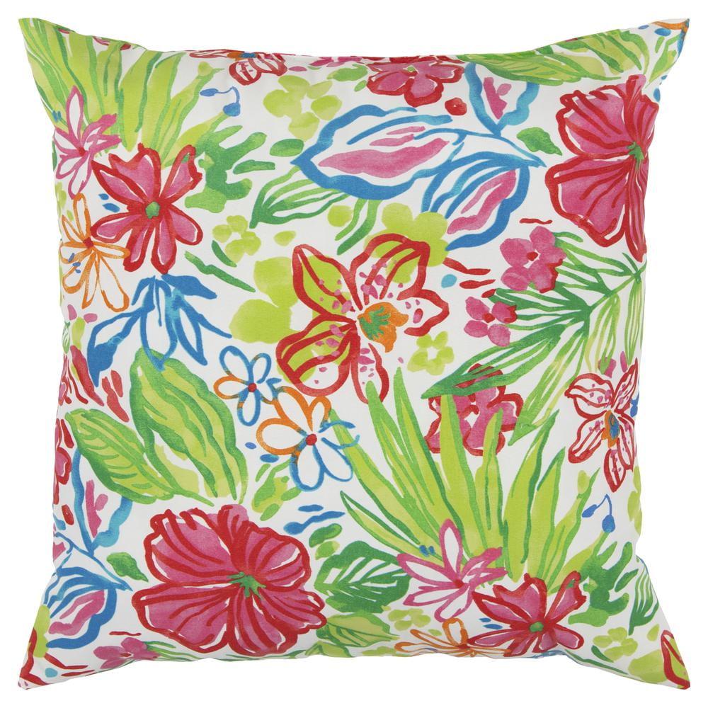 Floral Reversible Throw Pillow