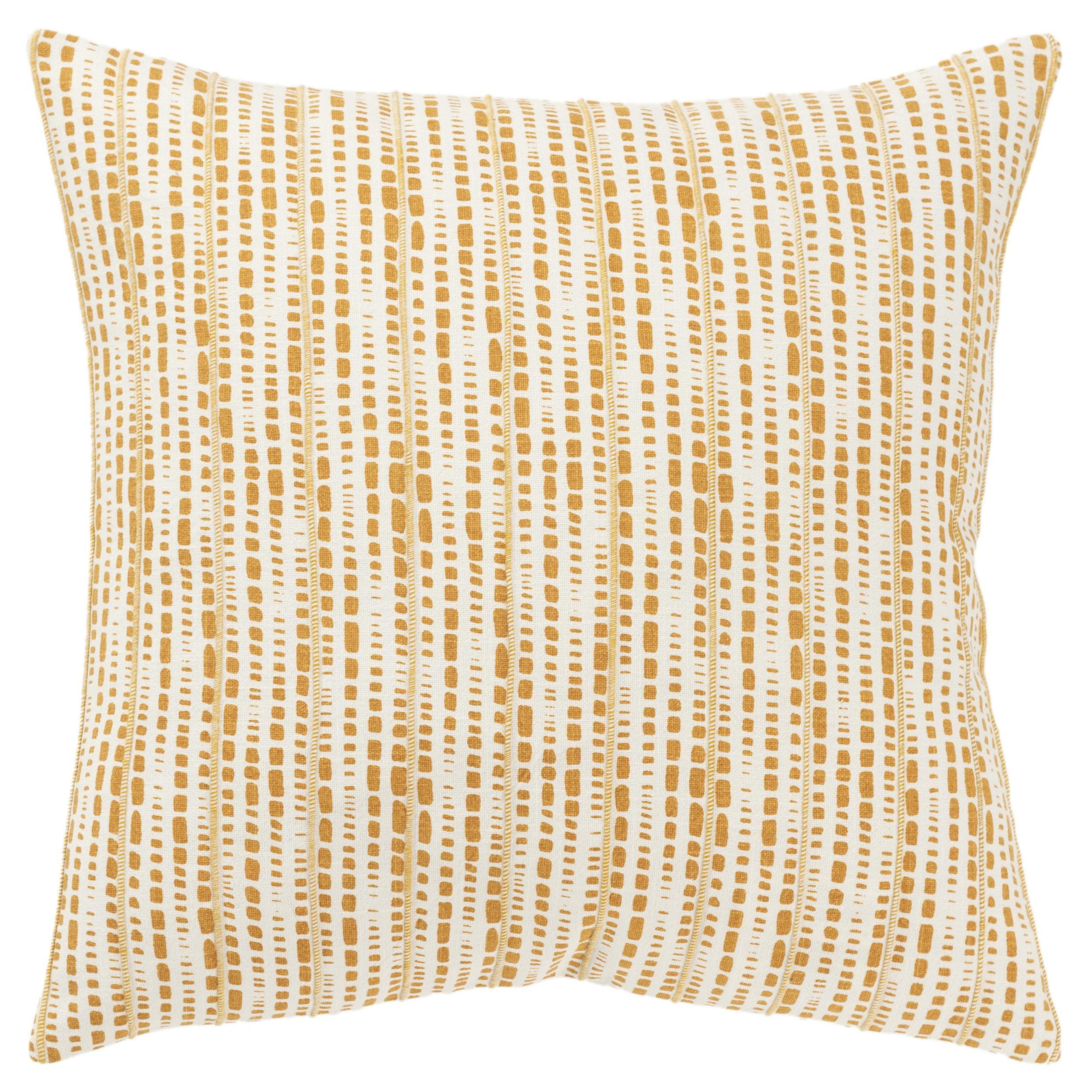 Ivory and Gold Animal Print 20" Square Cotton Pillow