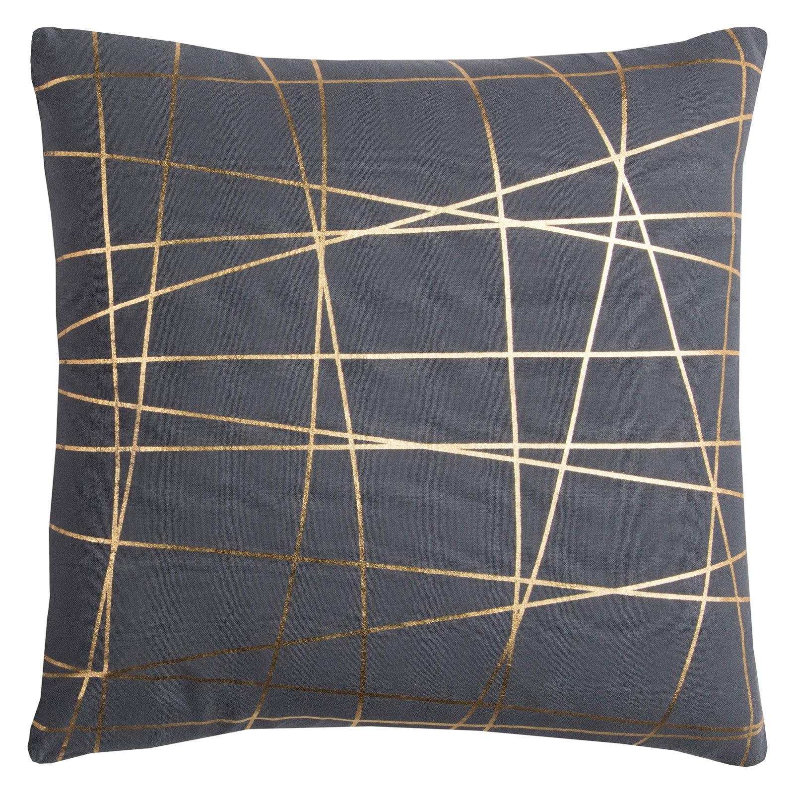 20"x20" Abstract Throw Pillow Gray/Gold - Rizzy Home