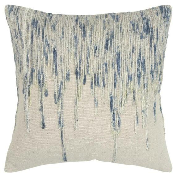 Rizzy Home Throw Pillow T14069 Blue Saris Shredded 20" x 20" Square, Cover Only