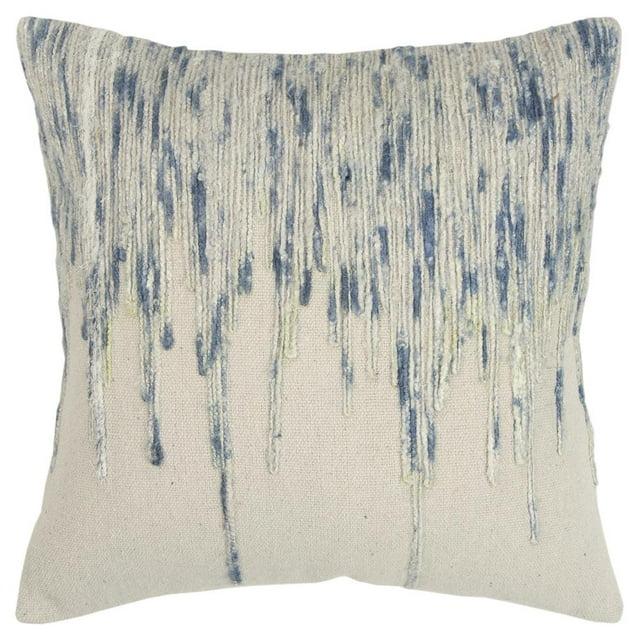 Rizzy Home Throw Pillow T14069 Blue Saris Shredded 20" x 20" Square, Cover Only