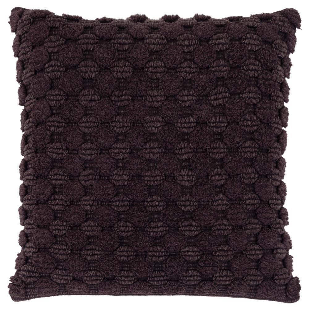 Dark Wine Textured Cotton Accent Pillow 20" x 20"