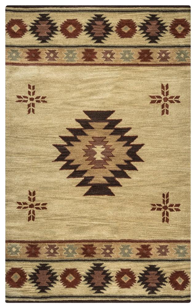 Rizzy Rugs Southwest Area Rug SU2007 Khaki Petals Shapes 5' x 8' Rectangle