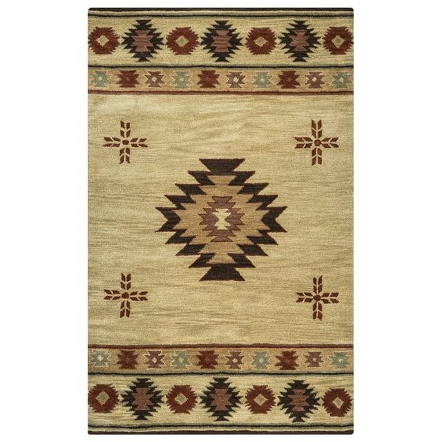 Rizzy Rugs Southwest Area Rug SU2007 Khaki Petals Shapes 5' x 8' Rectangle