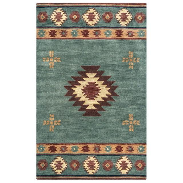 Rizzy Rugs Southwest Area Rug SU2008 Gray Blue Jagged Shapes 3' x 5' Rectangle
