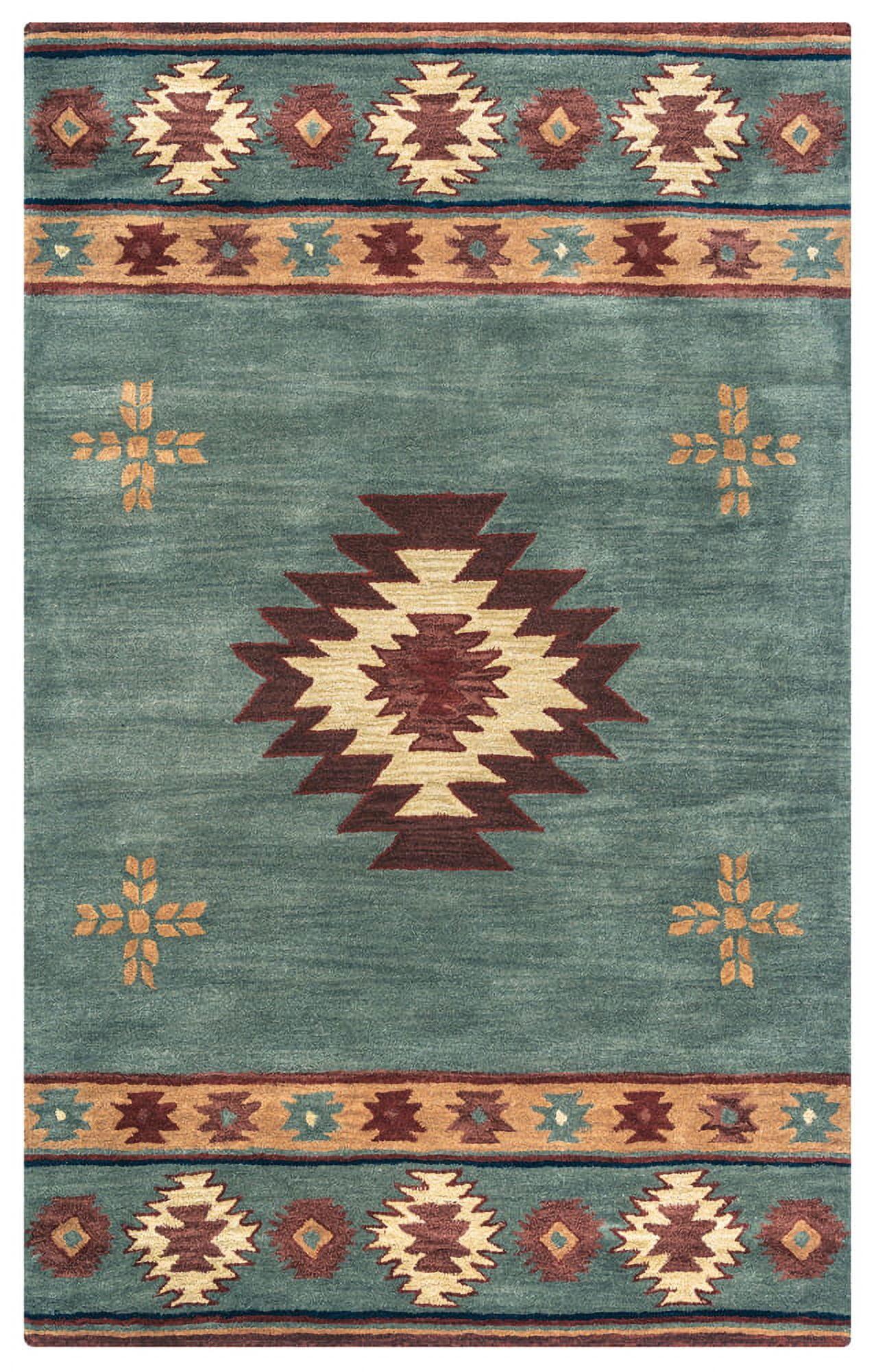 Rizzy Rugs Southwest Area Rug SU2008 Gray Blue Jagged Shapes 3' x 5' Rectangle