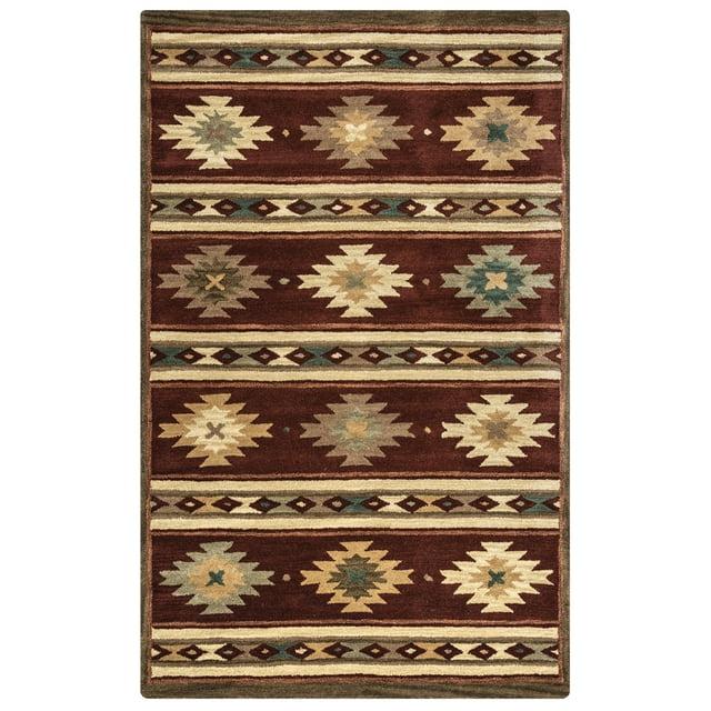 Rizzy Rugs Southwest Area Rug SU2012 Burgundy Banded Lines 5' x 8' Rectangle