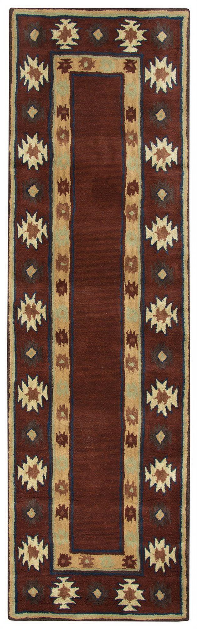 Rizzy Rugs Southwest Area Rug SU2014 Burgundy Blocks Cubes 2' 6" x 8' Rectangle