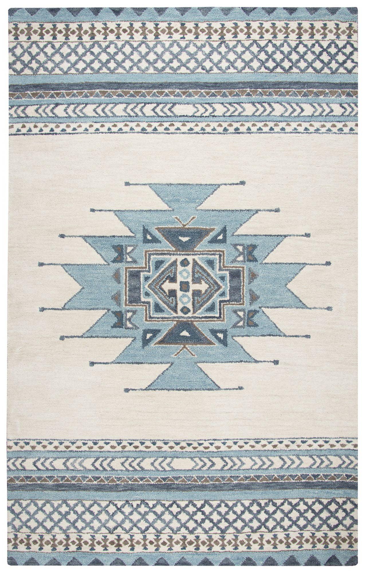 Rizzy Rugs Southwest Area Rug SU567A Blue Angled Lines 5' x 8' Rectangle