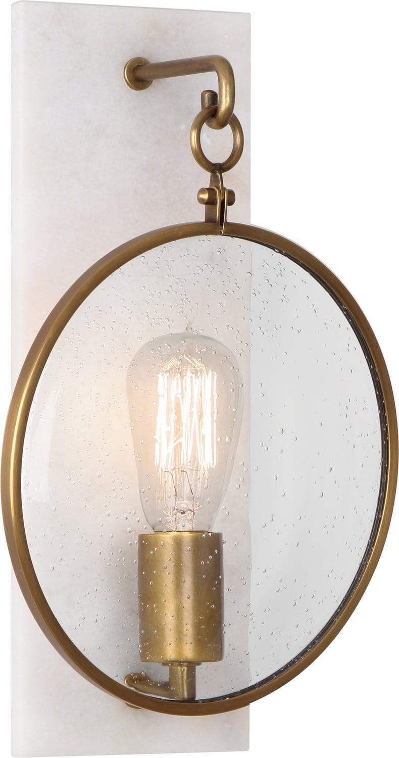Fineas Aged Brass 14'' Dimmable Wall Sconce with Alabaster Stone