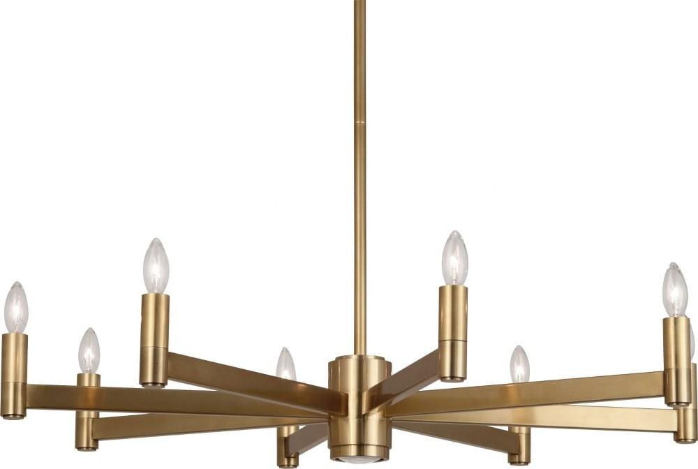 Elegant Delany Antique Brass 9-Light Chandelier