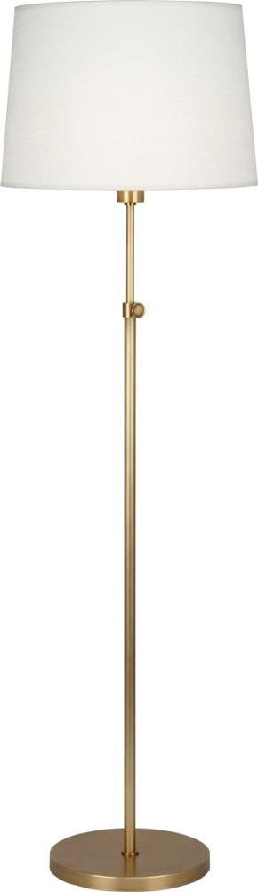 Koleman 49.25'' Aged Brass Adjustable Floor Lamp with Oyster Linen Shade