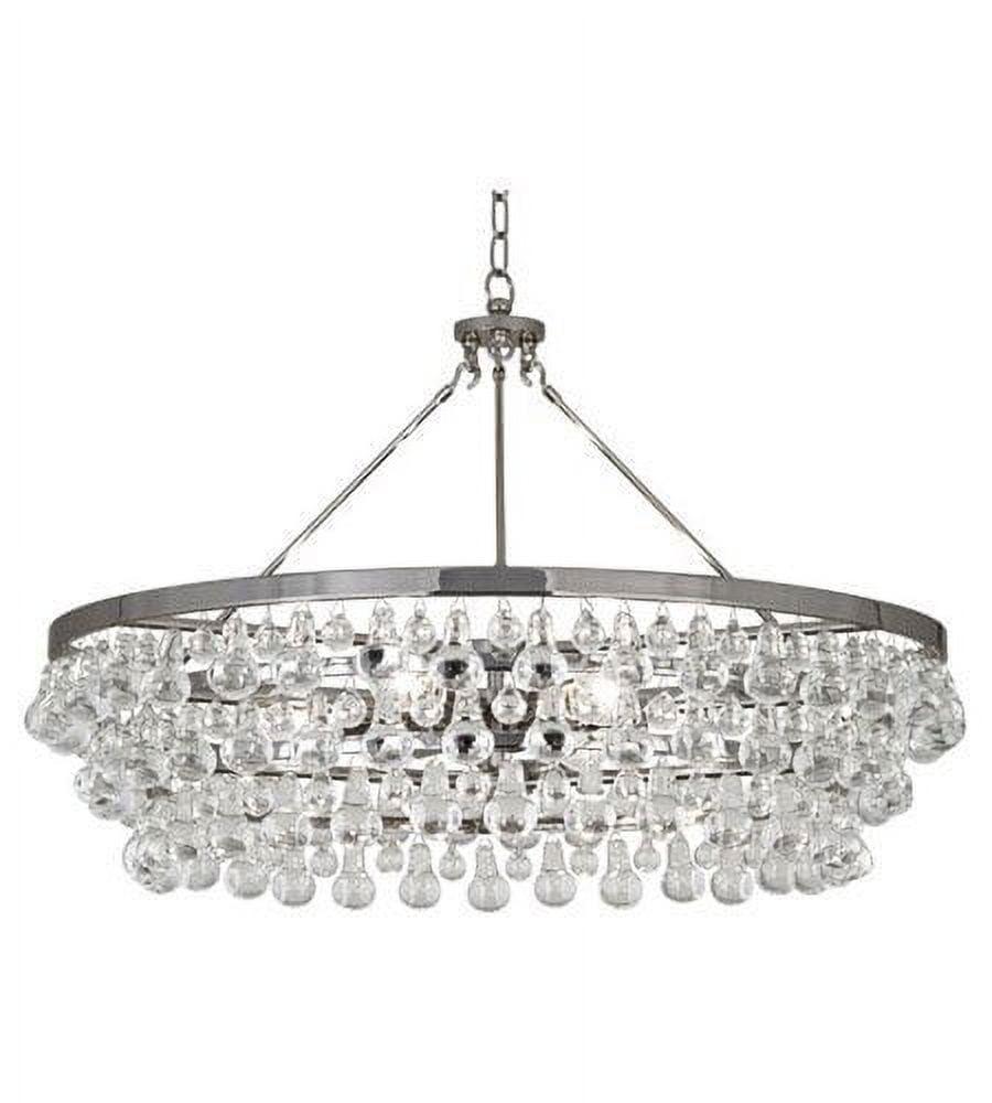 Elegant Bling 6-Light Geometric Nickel & Crystal Chandelier