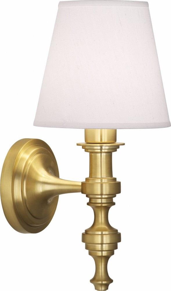 Arthur Modern Brass Tiered Taper 15" Wall Sconce with Fabric Shade