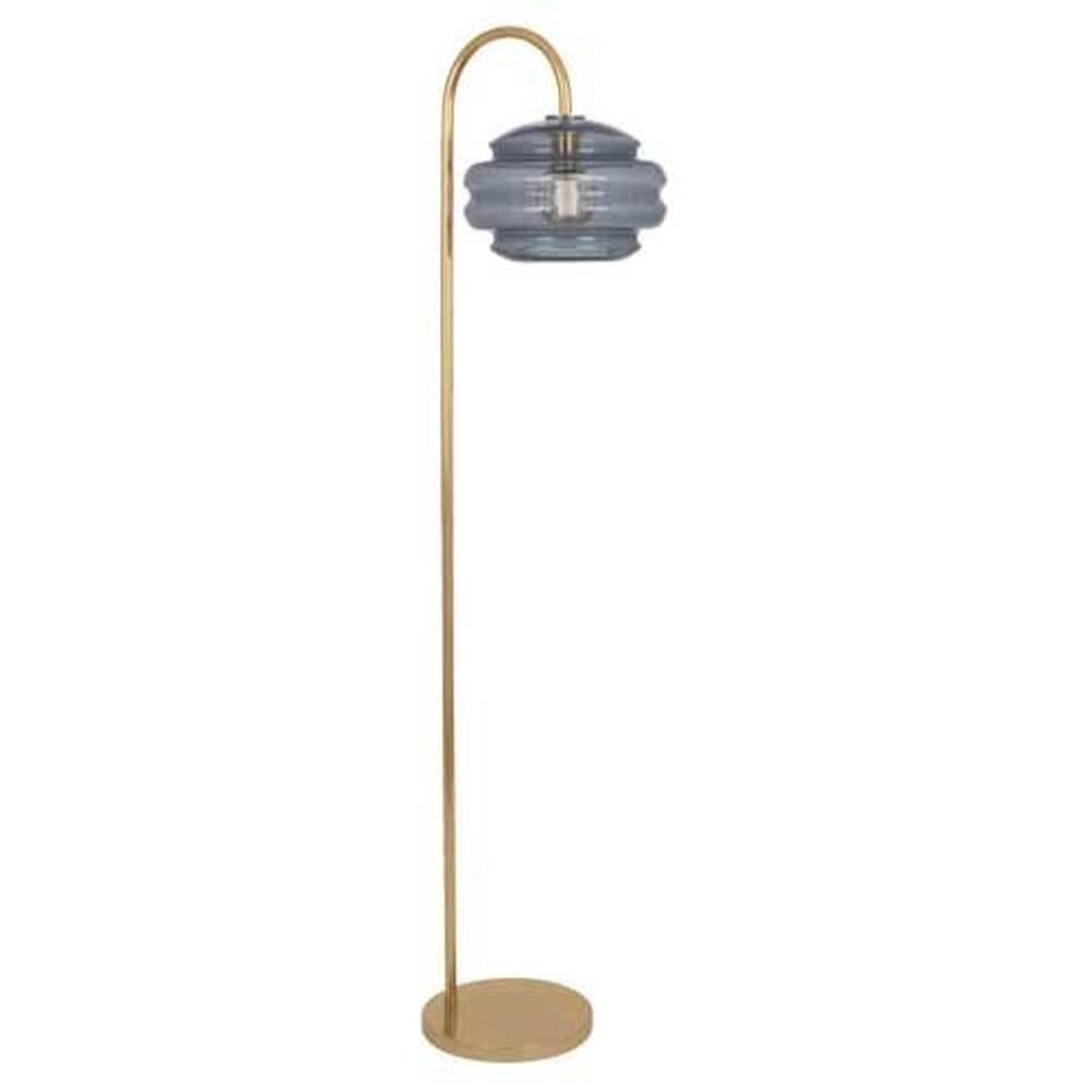 Horizon 62.5'' Silver Arc Floor Lamp with Smoke Gray Glass Shade