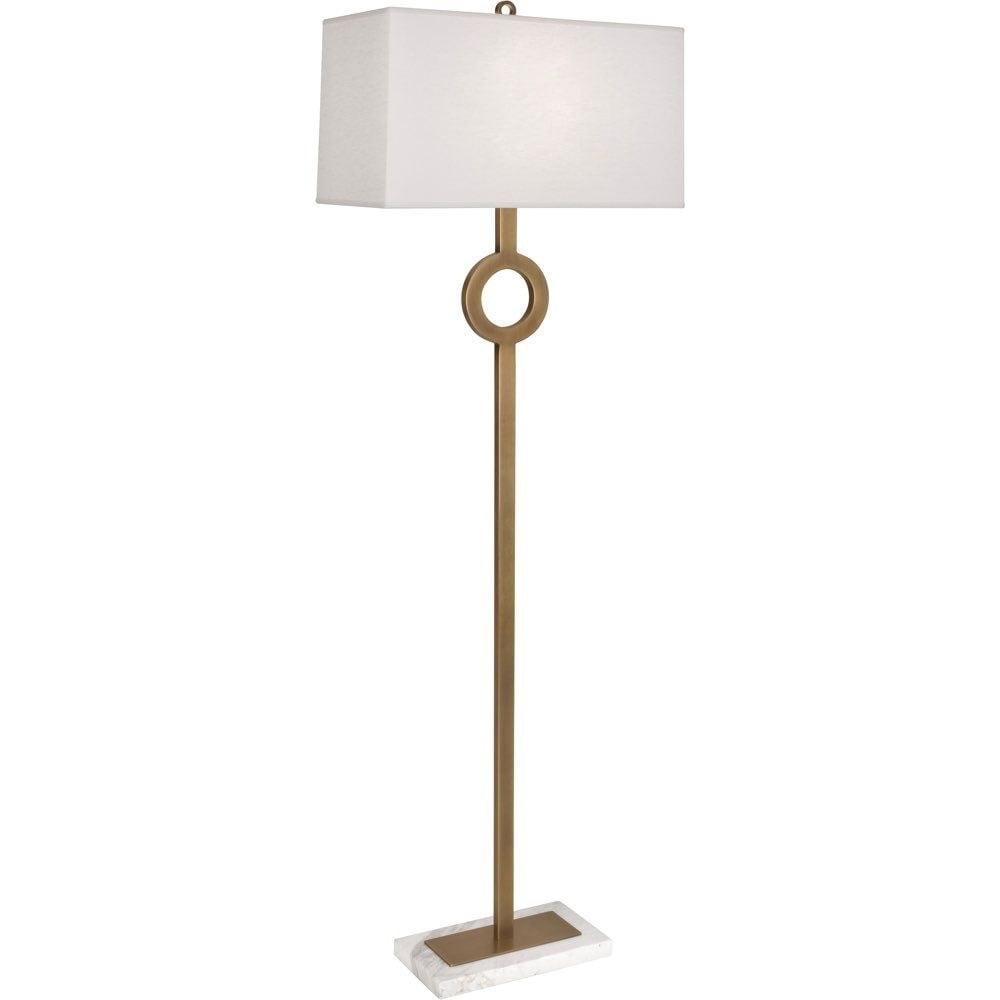 Oculus Warm Brass 62.75'' Column Floor Lamp with Oyster Linen Shade