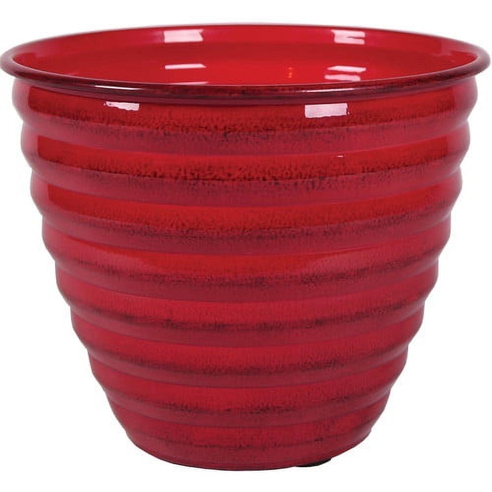 Autumn Blaze 12" Red IronStone Round Planter